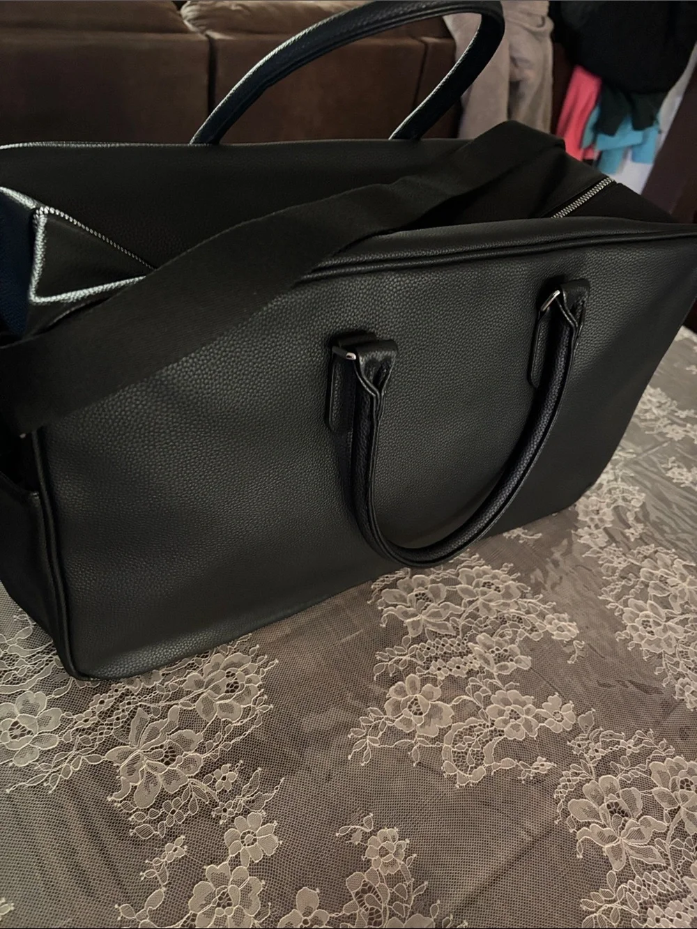 Ralph Lauren travel /overnight /sport/ gym bag Black faux leather New / unused